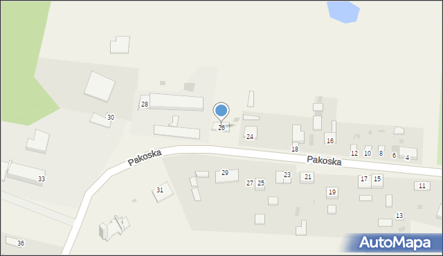 Tuczno, Pakoska, 26, mapa Tuczno