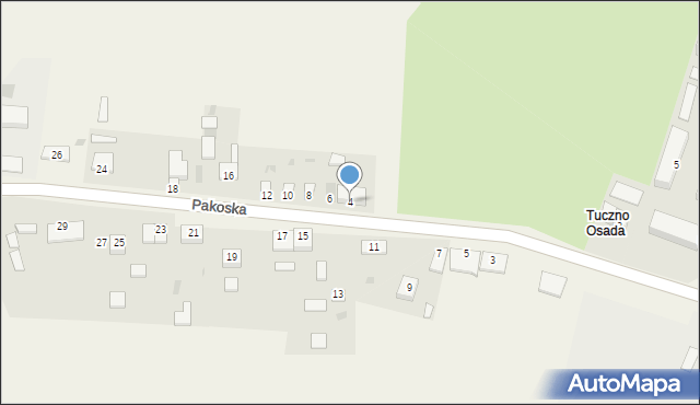 Tuczno, Pakoska, 4, mapa Tuczno