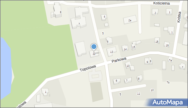 Turze, Parkowa, 12, mapa Turze