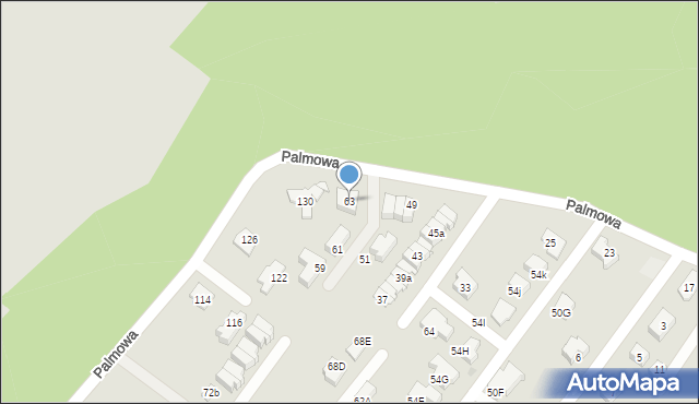 Tychy, Palmowa, 63, mapa Tychów