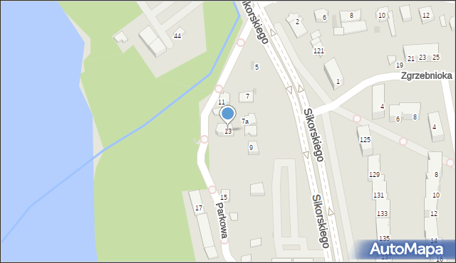 Tychy, Parkowa, 13, mapa Tychów