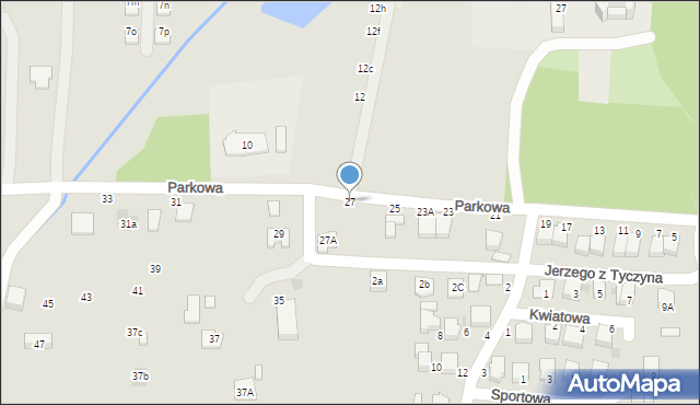 Tyczyn, Parkowa, 27, mapa Tyczyn