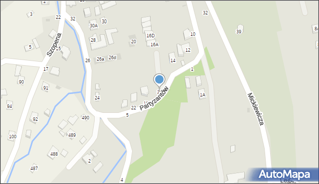 Tyczyn, Partyzantów, 16, mapa Tyczyn