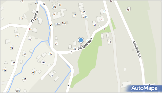 Tyczyn, Partyzantów, 18, mapa Tyczyn