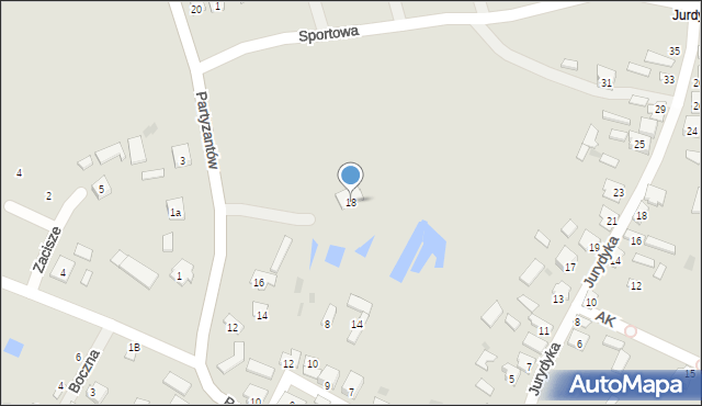 Tyszowce, Partyzantów, 18, mapa Tyszowce