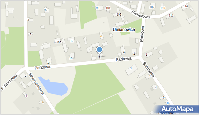 Umianowice, Parkowa, 8, mapa Umianowice