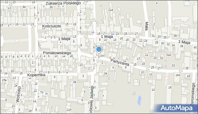 Wąbrzeźno, Partyzanta, 1, mapa Wąbrzeźno