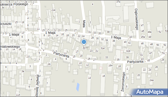 Wąbrzeźno, Partyzanta, 21, mapa Wąbrzeźno