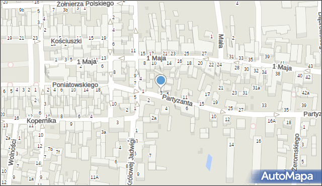 Wąbrzeźno, Partyzanta, 3, mapa Wąbrzeźno