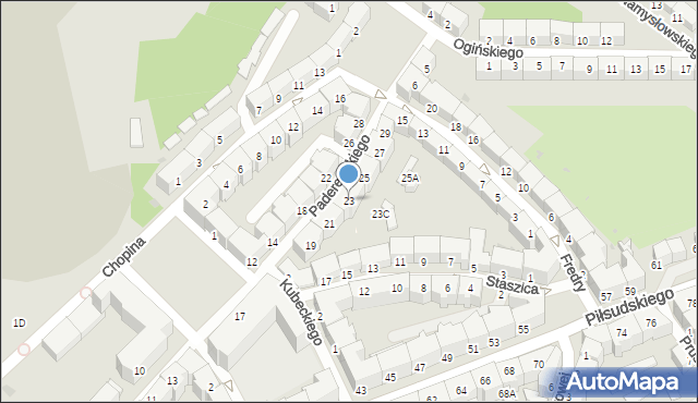 Wałbrzych, Paderewskiego Ignacego Jana, 23, mapa Wałbrzycha