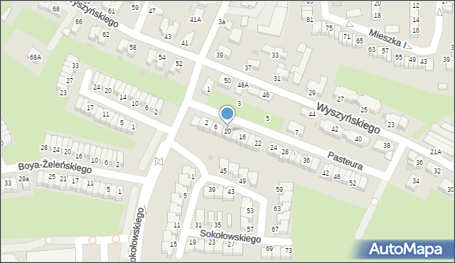 Wałbrzych, Pasteura Luisa, 10, mapa Wałbrzycha