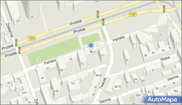 Warszawa, Pańska, 59, mapa Warszawy