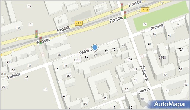 Warszawa, Pańska, 79, mapa Warszawy