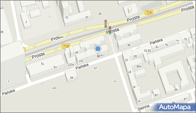 Warszawa, Pańska, 98, mapa Warszawy