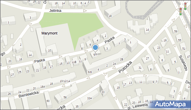 Warszawa, Paska Jana Chryzostoma, 5/7, mapa Warszawy