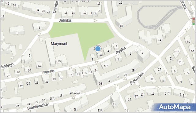 Warszawa, Paska Jana Chryzostoma, 6A, mapa Warszawy