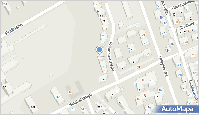 Warszawa, Parandowskiego Jana, 11, mapa Warszawy