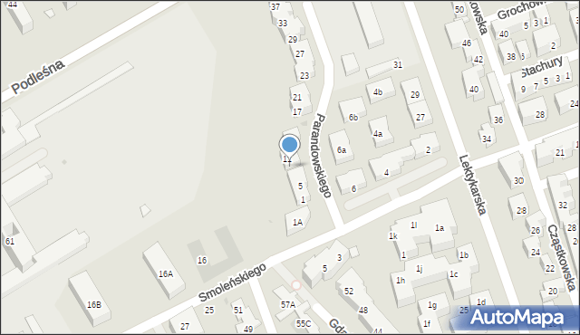 Warszawa, Parandowskiego Jana, 9, mapa Warszawy