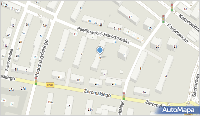 Warszawa, Pawlikowskiej-Jasnorzewskiej Marii, 5, mapa Warszawy