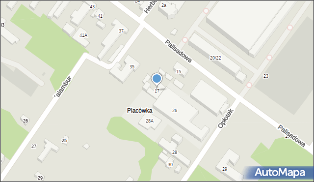 Warszawa, Palisadowa, 17, mapa Warszawy
