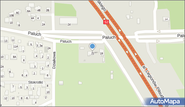 Warszawa, Paluch, 21, mapa Warszawy