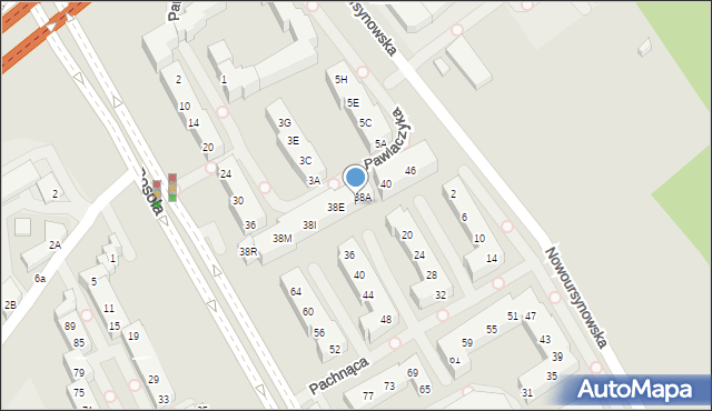 Warszawa, Pawlaczyka Zygmunta, 38B, mapa Warszawy