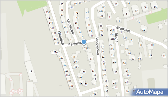 Warszawa, Pastelowa, 2, mapa Warszawy