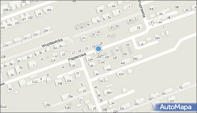 Warszawa, Papierowa, 14b, mapa Warszawy