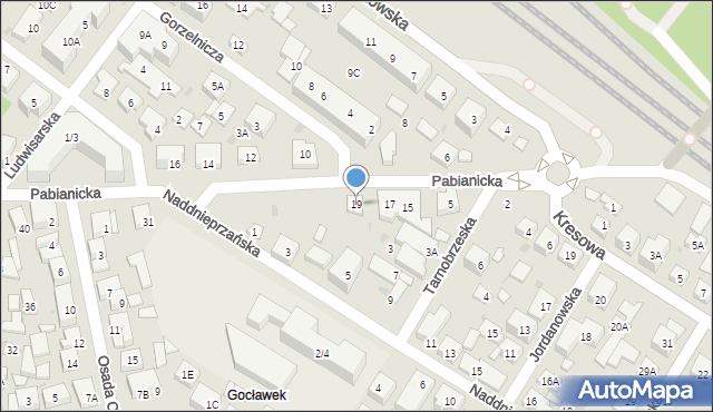 Warszawa, Pabianicka, 19, mapa Warszawy