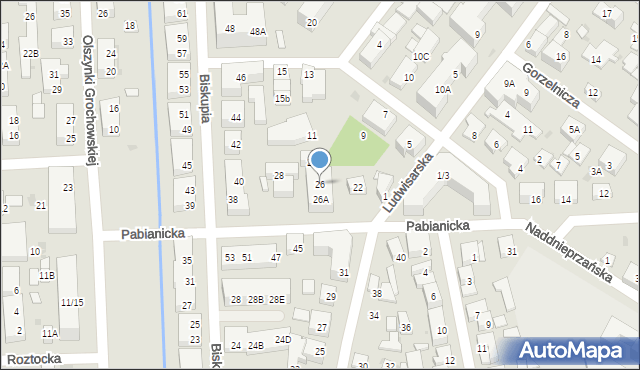 Warszawa, Pabianicka, 26, mapa Warszawy