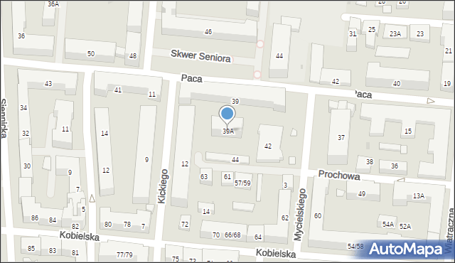 Warszawa, Paca Ludwika Michała, 39A, mapa Warszawy