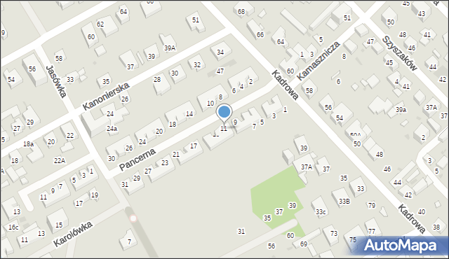 Warszawa, Pancerna, 11, mapa Warszawy