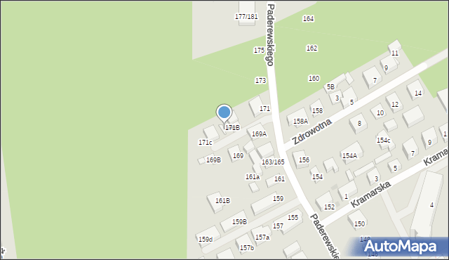 Warszawa, Paderewskiego Ignacego Jana, 171D, mapa Warszawy