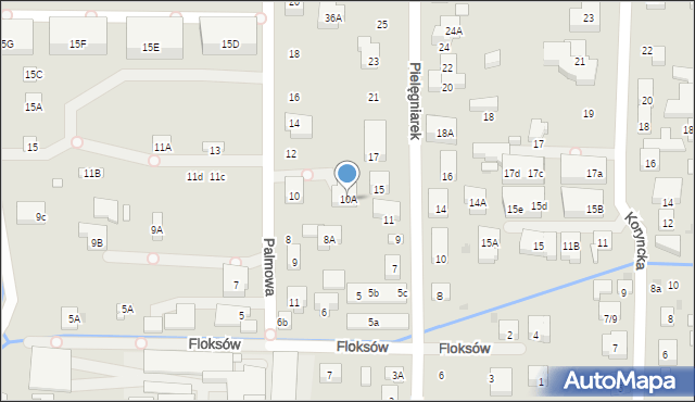 Warszawa, Palmowa, 10A, mapa Warszawy