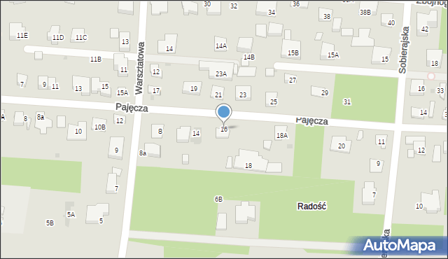 Warszawa, Pajęcza, 16, mapa Warszawy