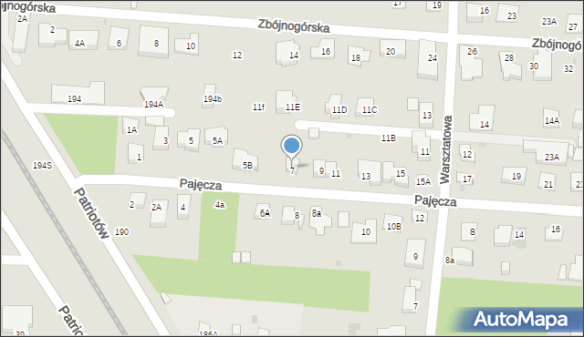 Warszawa, Pajęcza, 7, mapa Warszawy