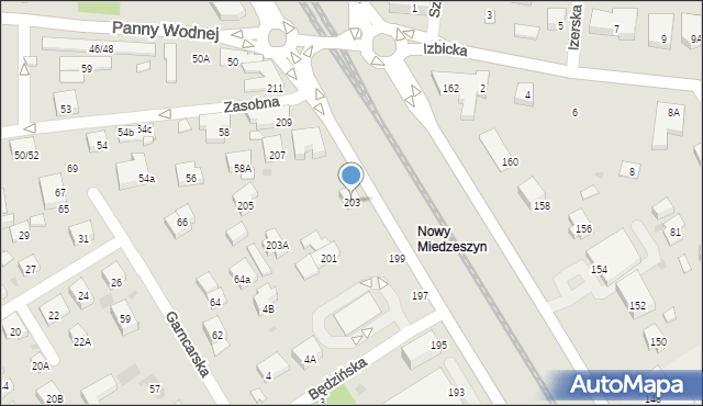 Warszawa, Patriotów, 203, mapa Warszawy