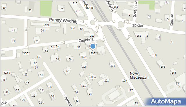 Warszawa, Patriotów, 207, mapa Warszawy