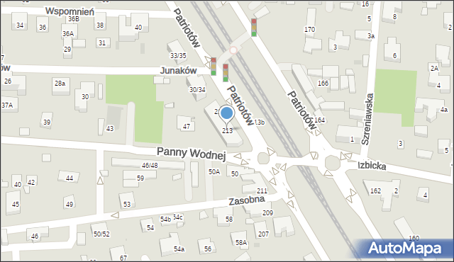 Warszawa, Patriotów, 213, mapa Warszawy