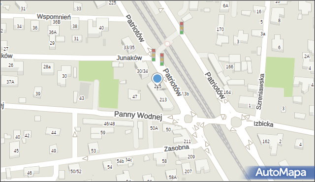 Warszawa, Patriotów, 217A, mapa Warszawy