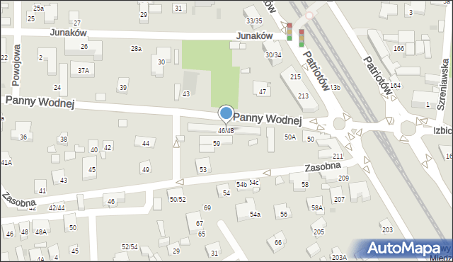 Warszawa, Panny Wodnej, 46/48, mapa Warszawy