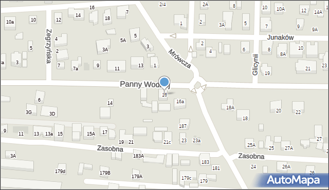 Warszawa, Panny Wodnej, 16, mapa Warszawy