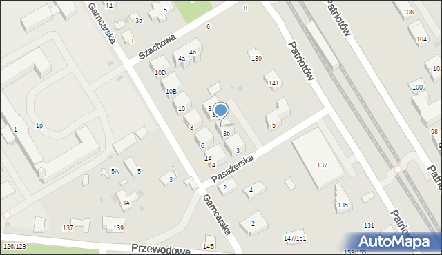 Warszawa, Pasażerska, 3c, mapa Warszawy