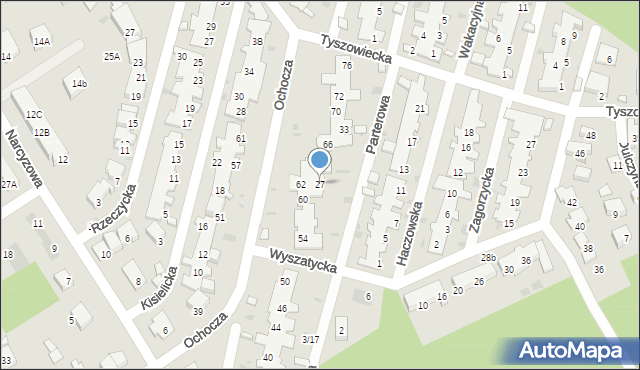 Warszawa, Parterowa, 27, mapa Warszawy