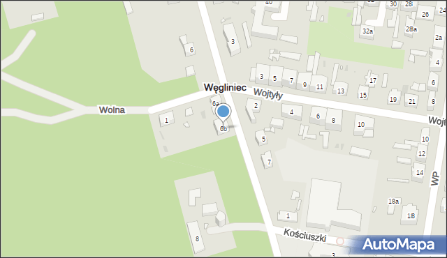 Węgliniec, Partyzantów, 6b, mapa Węgliniec