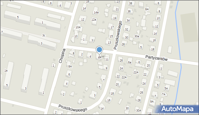 Wejherowo, Partyzantów, 4A, mapa Wejherowo