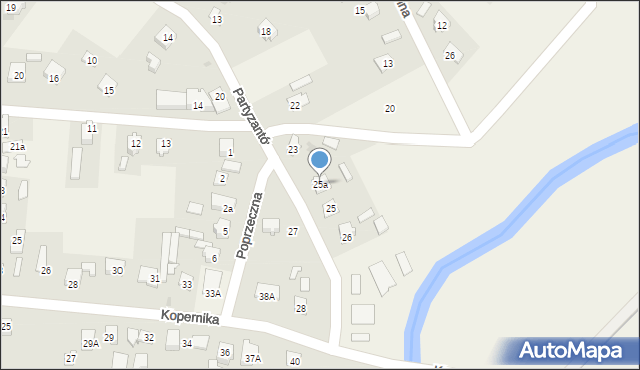 Werbkowice, Partyzantów, 25a, mapa Werbkowice