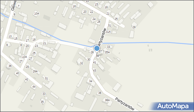 Wierzbica, Partyzantów, 39, mapa Wierzbica