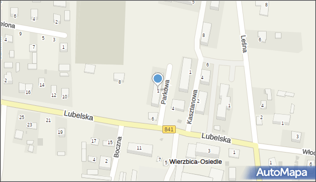 Wierzbica-Osiedle, Parkowa, 1, mapa Wierzbica-Osiedle