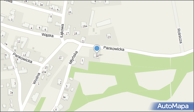 Wierzbna, Pankowicka, 14, mapa Wierzbna